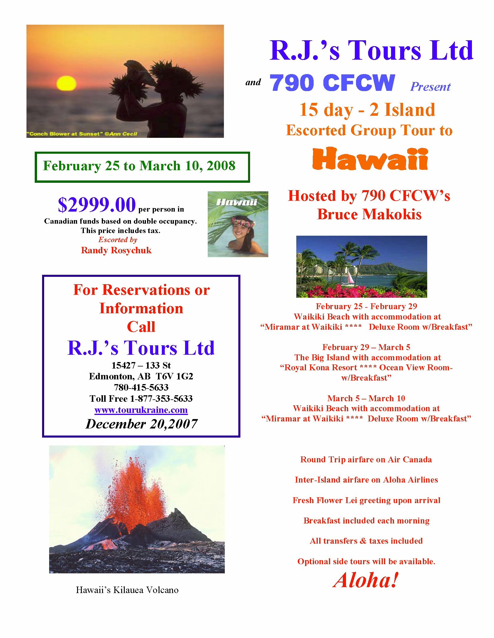 Brochure For Hawaii