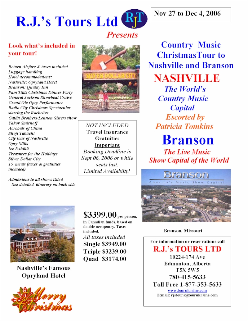 All-inclusive 790 CFCW Christmas Country Music Tour
